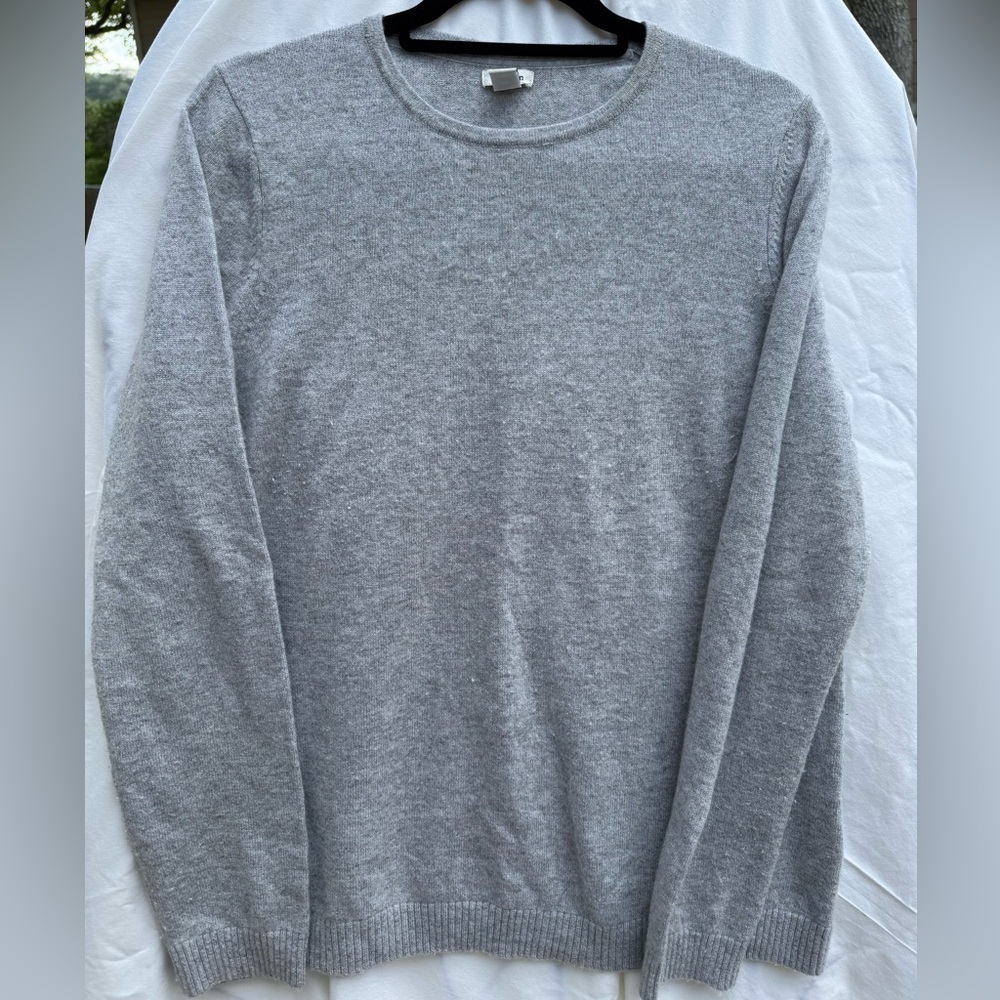 L.L.‎ Bean Women’s 100% Cashmere Gray Crewneck Sweater Size Large
